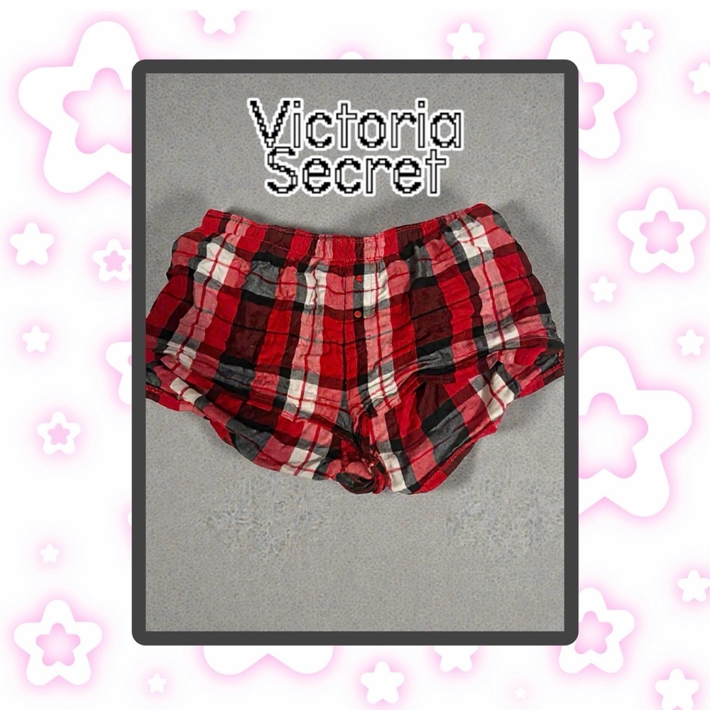 PINK Victoria's Secret Red and White Plaid Shorts
